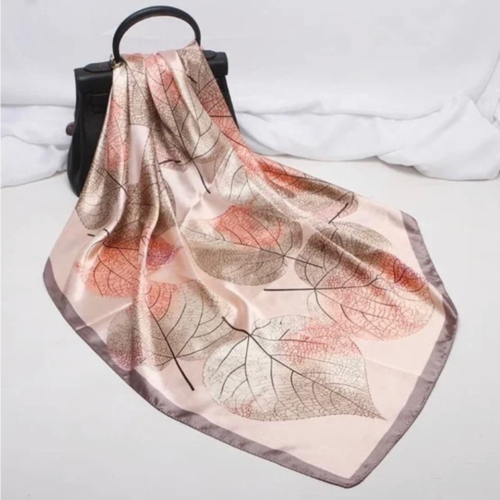 NEW leaf printed silky fashion scarf